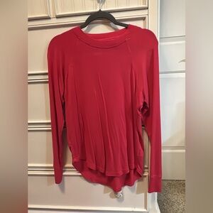 Women's Red Long Sleeve Top